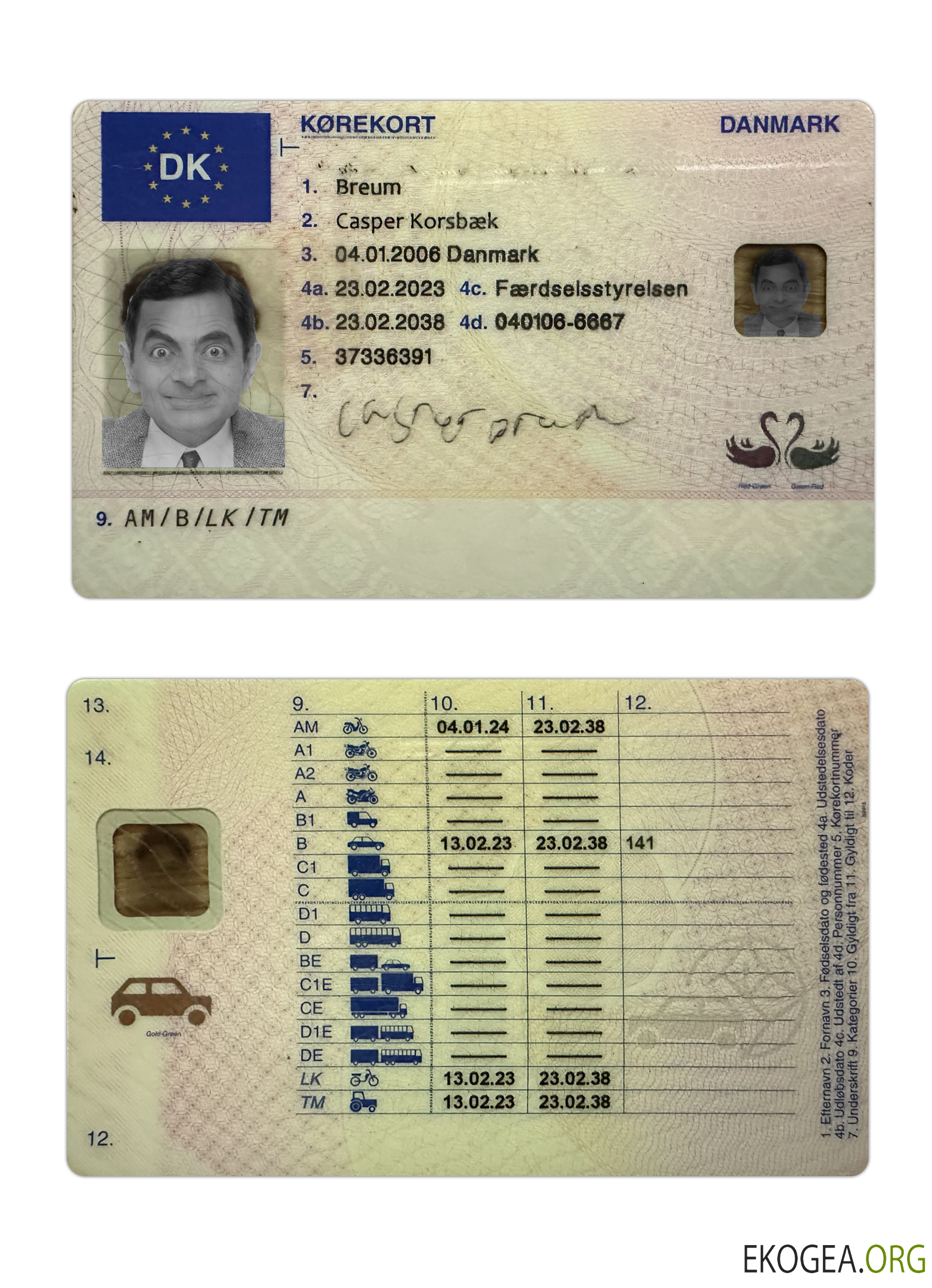 Denmark driving license 2023 present